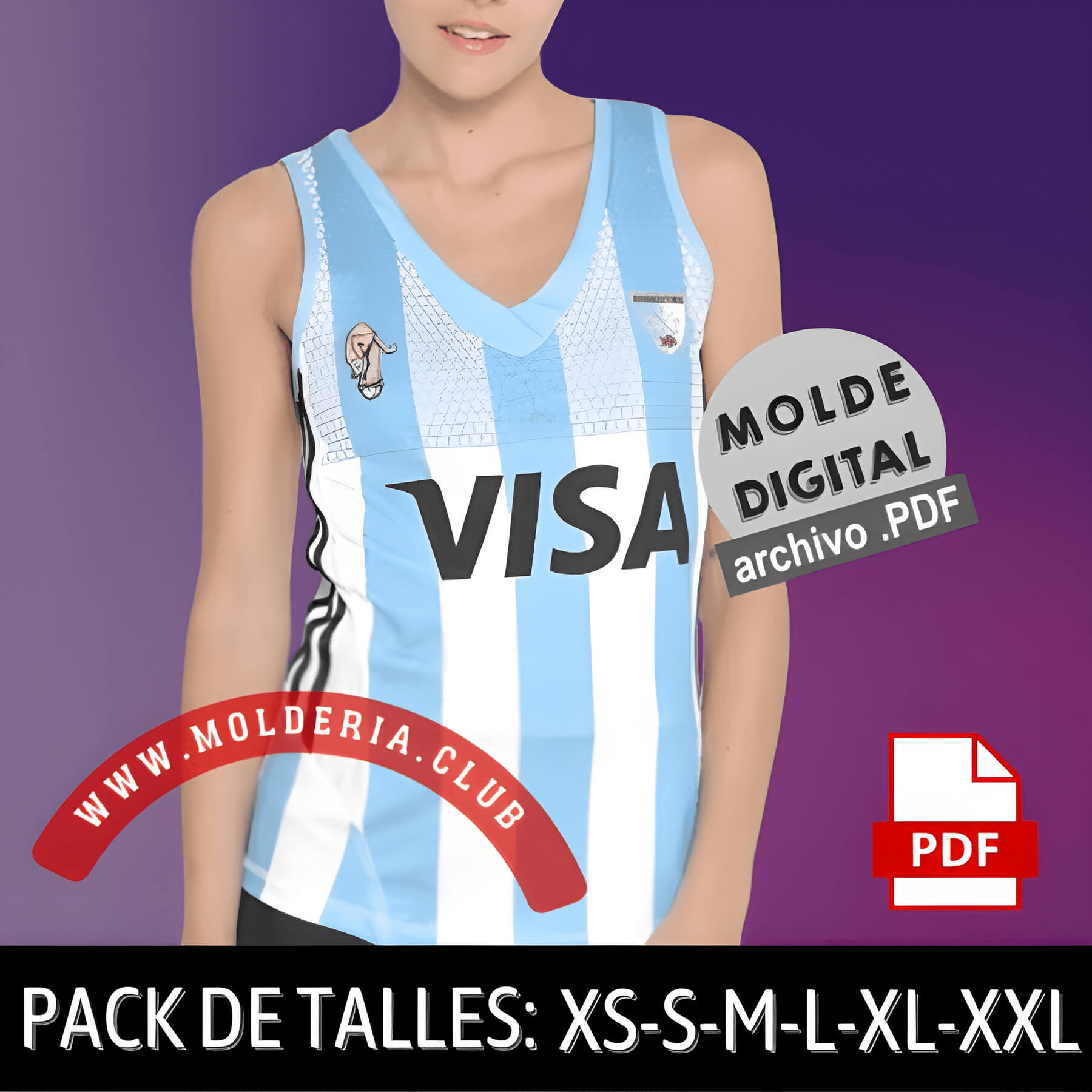 Patrón de Costura de Musculosa de Hockey para Mujer