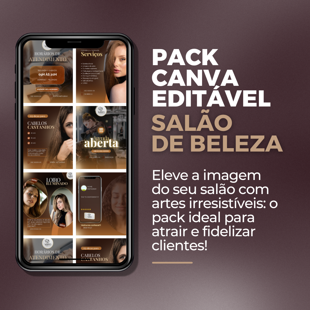 Imagem de capa para o Curso online Pack Canva - Salão de Beleza