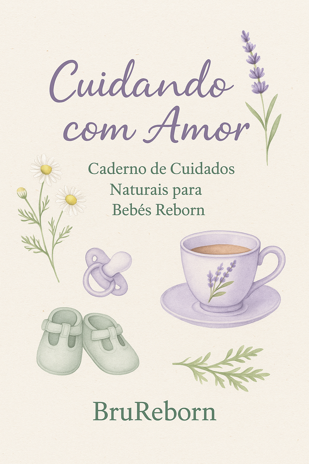 Caderno de cuidados naturais para bebês reborn