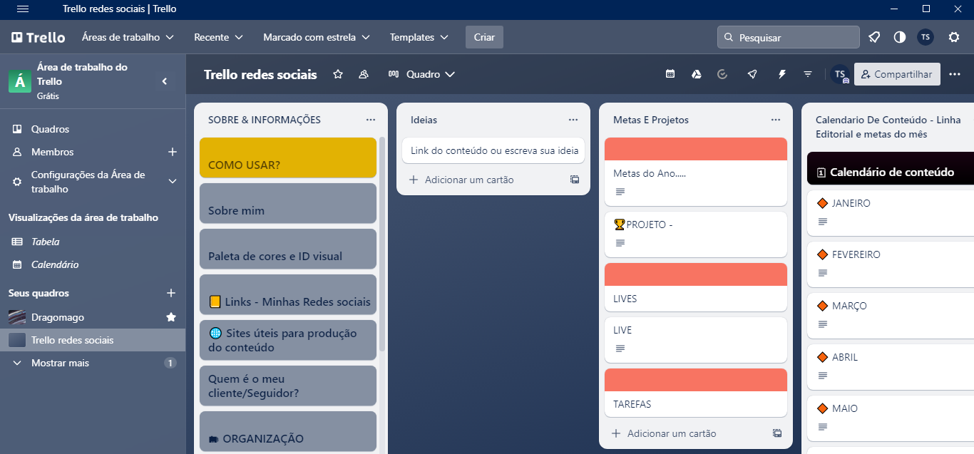 Quadro trello para organizar suas redes sociais tamires gomes de