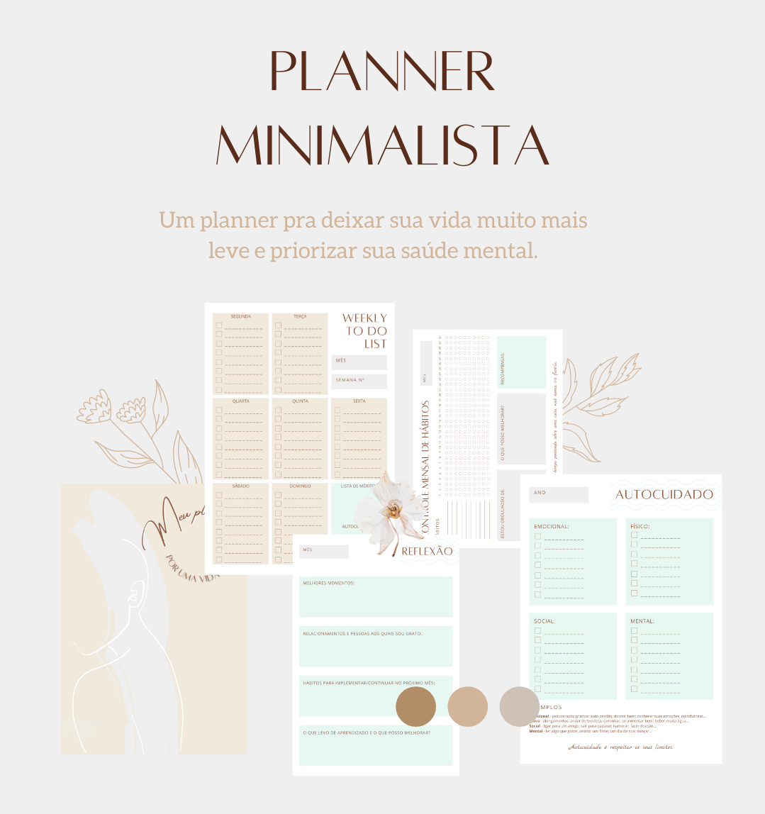 Planner Minimalista - Por uma vida mais leve - Julia Vergel | Hotmart