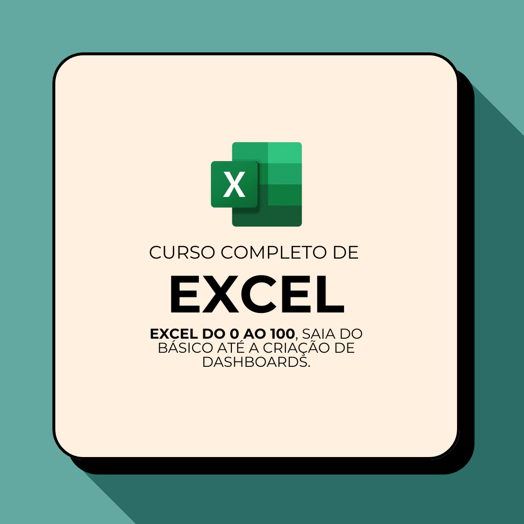 Imagem de capa para o Curso online Excel de 0 a 100 - Guia definitivo para sair do zero no Excel