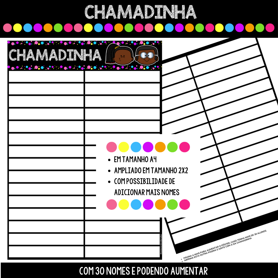 Chamadinha - Cores