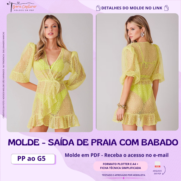 Molde Saída de Praia com Babado 