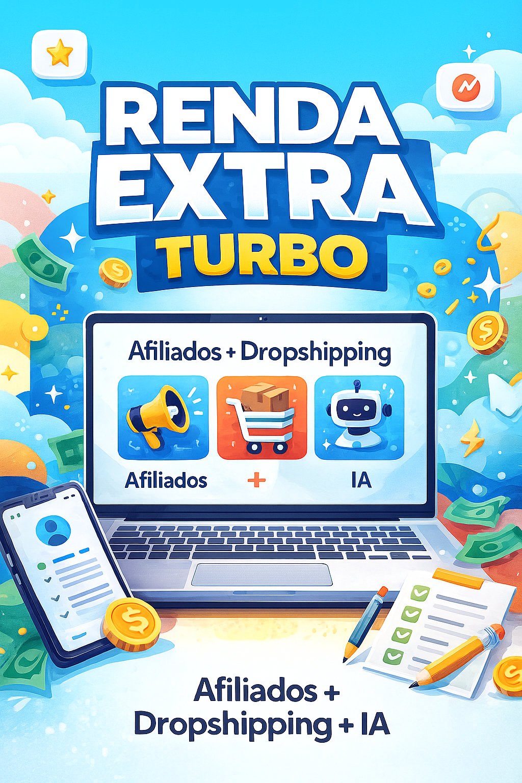 CURSO COMPLETO: RENDA EXTRA TURBO - Afiliados, Dropshipping e IA: 3 caminhos práticos pra faturar online