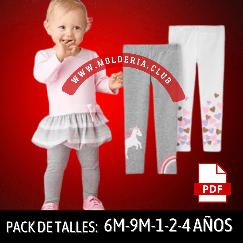 Patrón de Costura de Calza Legging de bebe