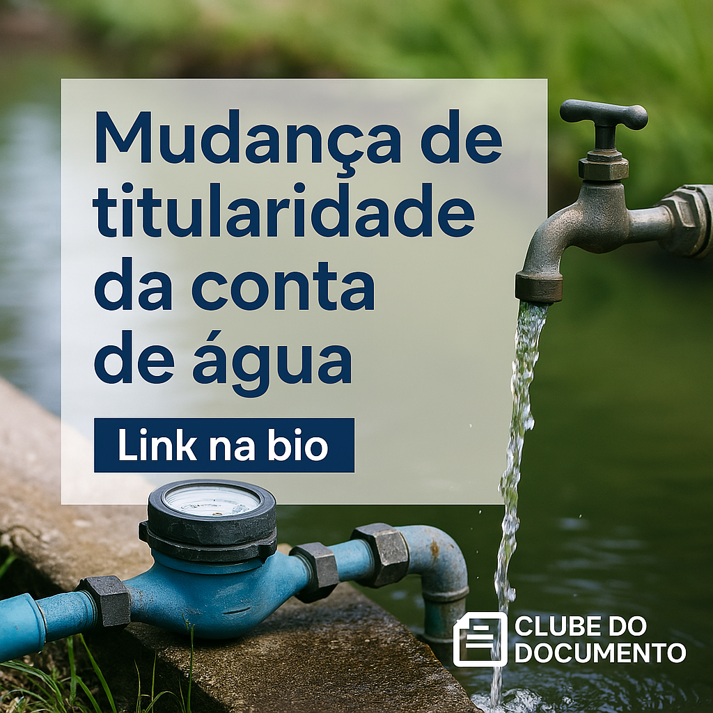 Declaração para mudança de Titularidade da conta de água