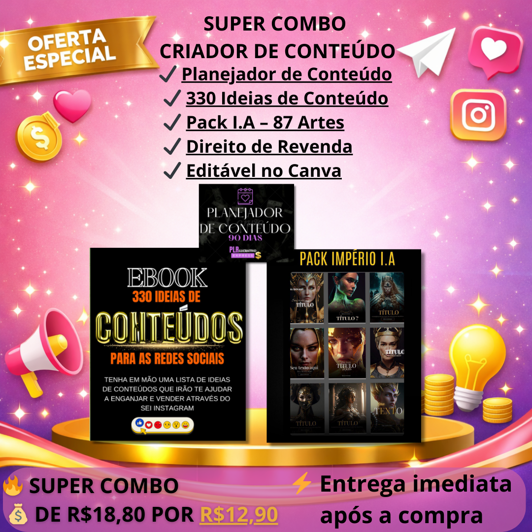 SUPER COMBO CRIADOR DE CONTEÚDO - Patrícia Amorim Sallazar | Hotmart