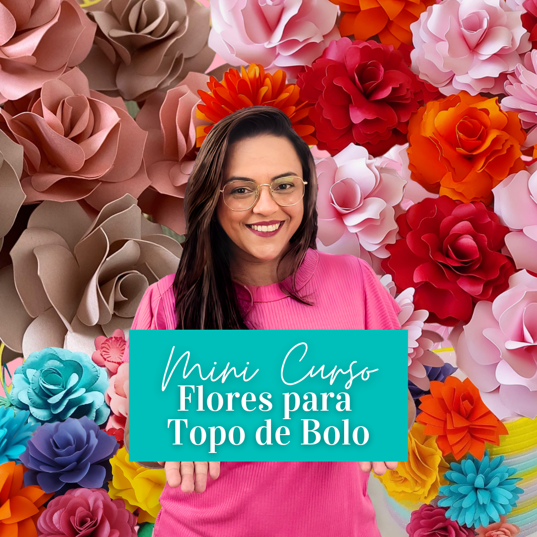 Imagem de capa para o Curso online Mini Curso Flores para Topo de Bolo 