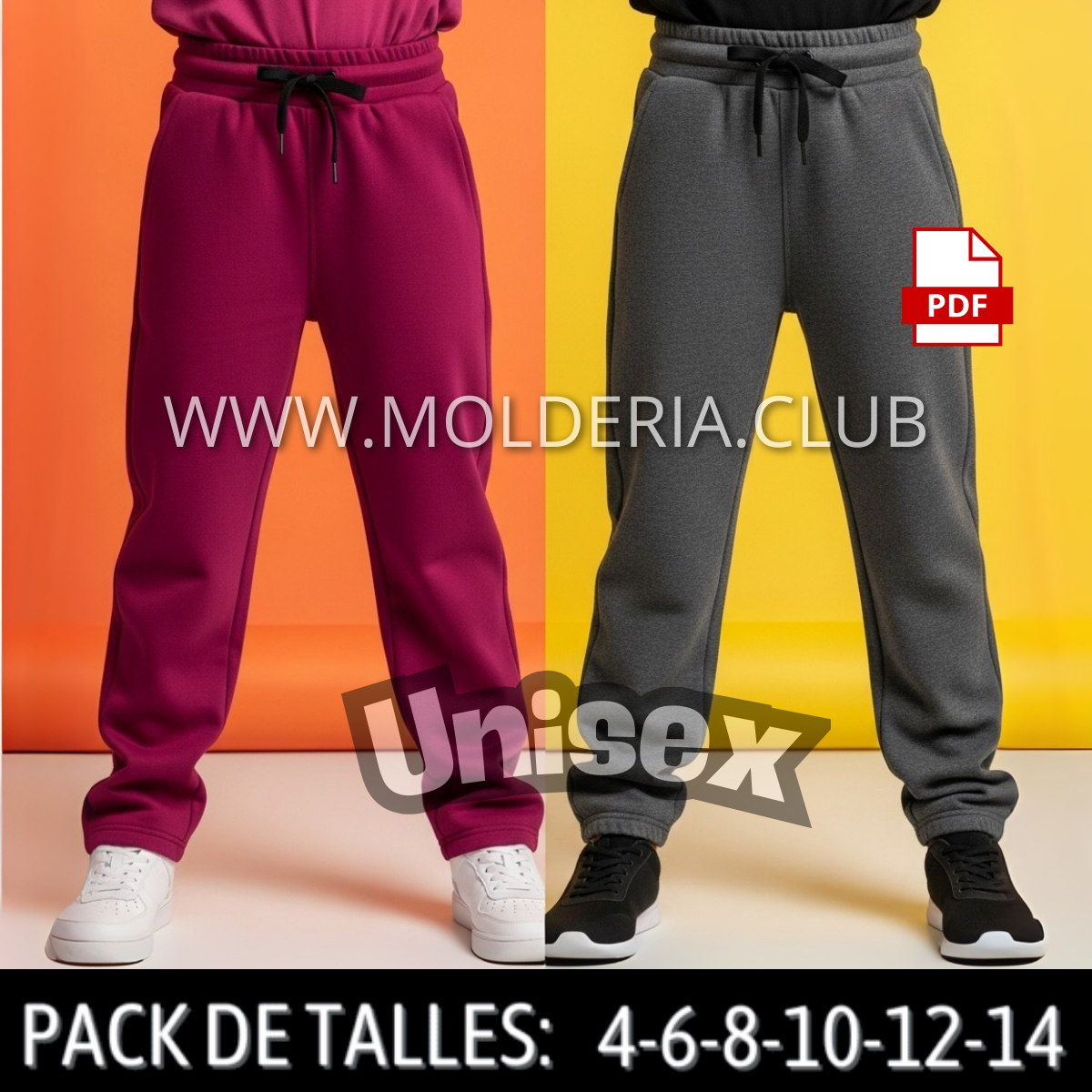 Patrón de Costura de Pantalón Jogger para Niños - Molde de Pantalón de Jogging Unisex
