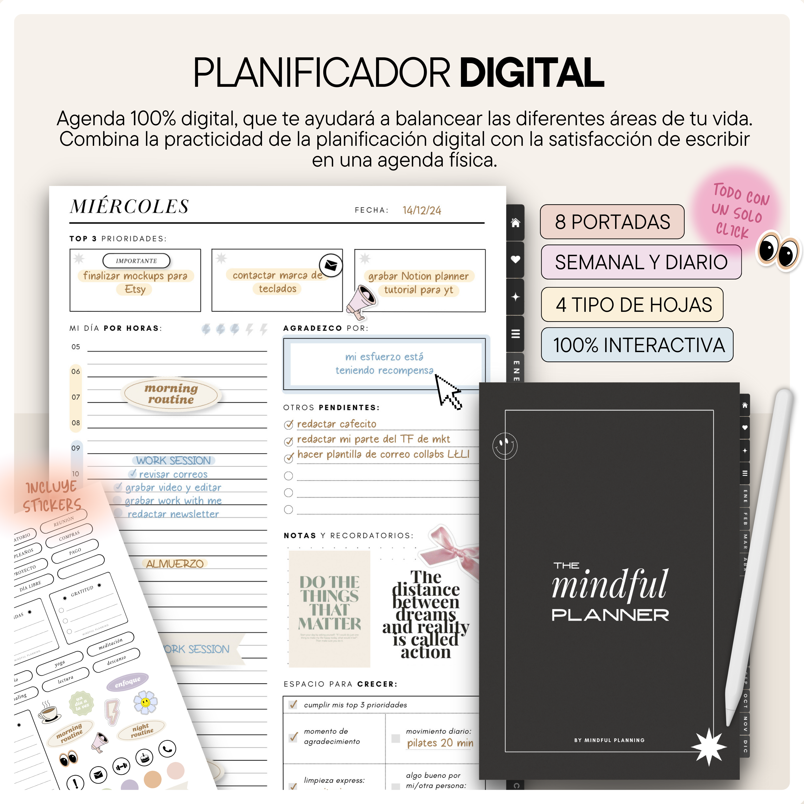 Agenda Digital Perpetua | Planner Digital Sin Fechas - Flavia Romer...
