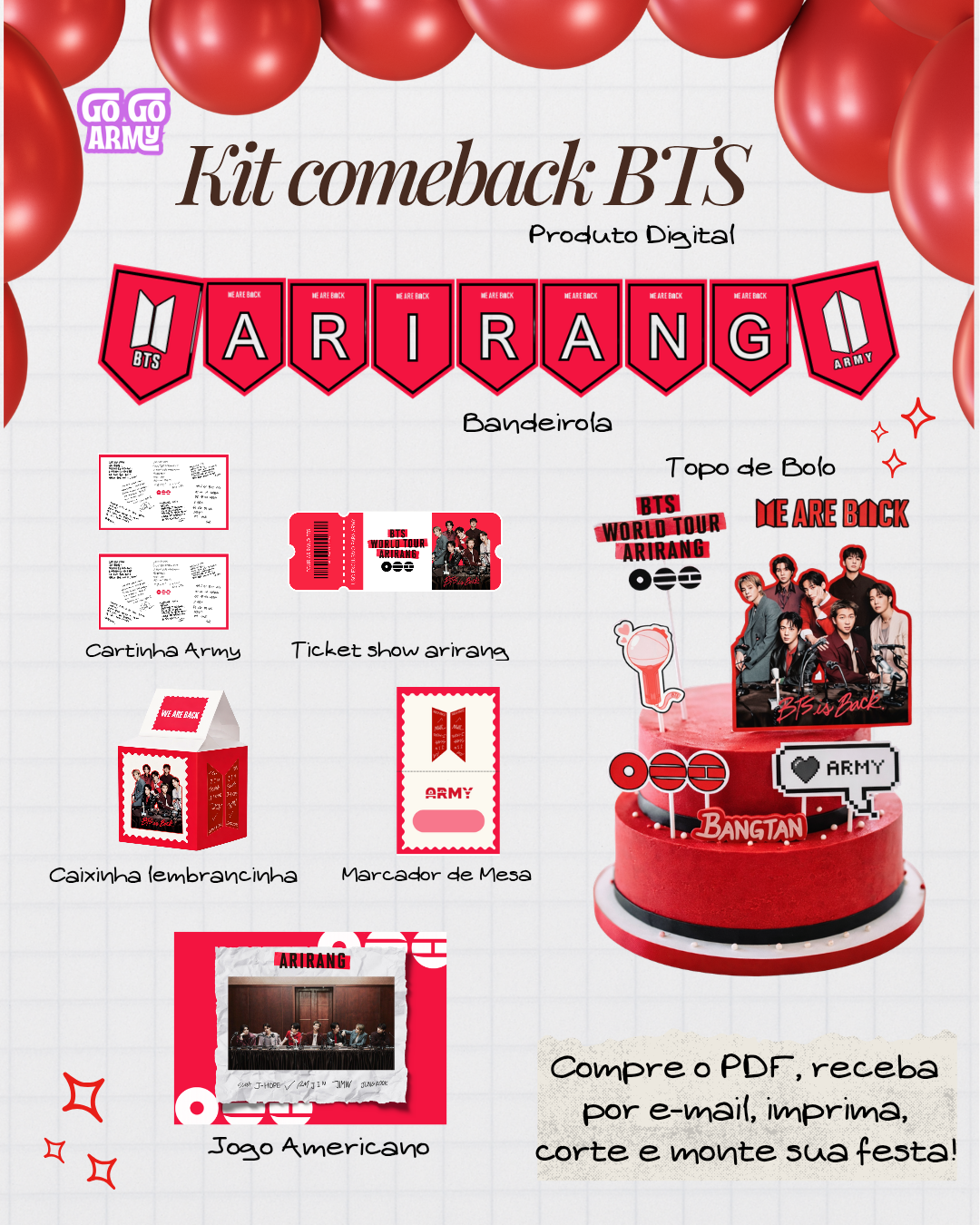 Kit Festa BTS ARIRANG – Arquivo Digital para Imprimir - Jessica Qu