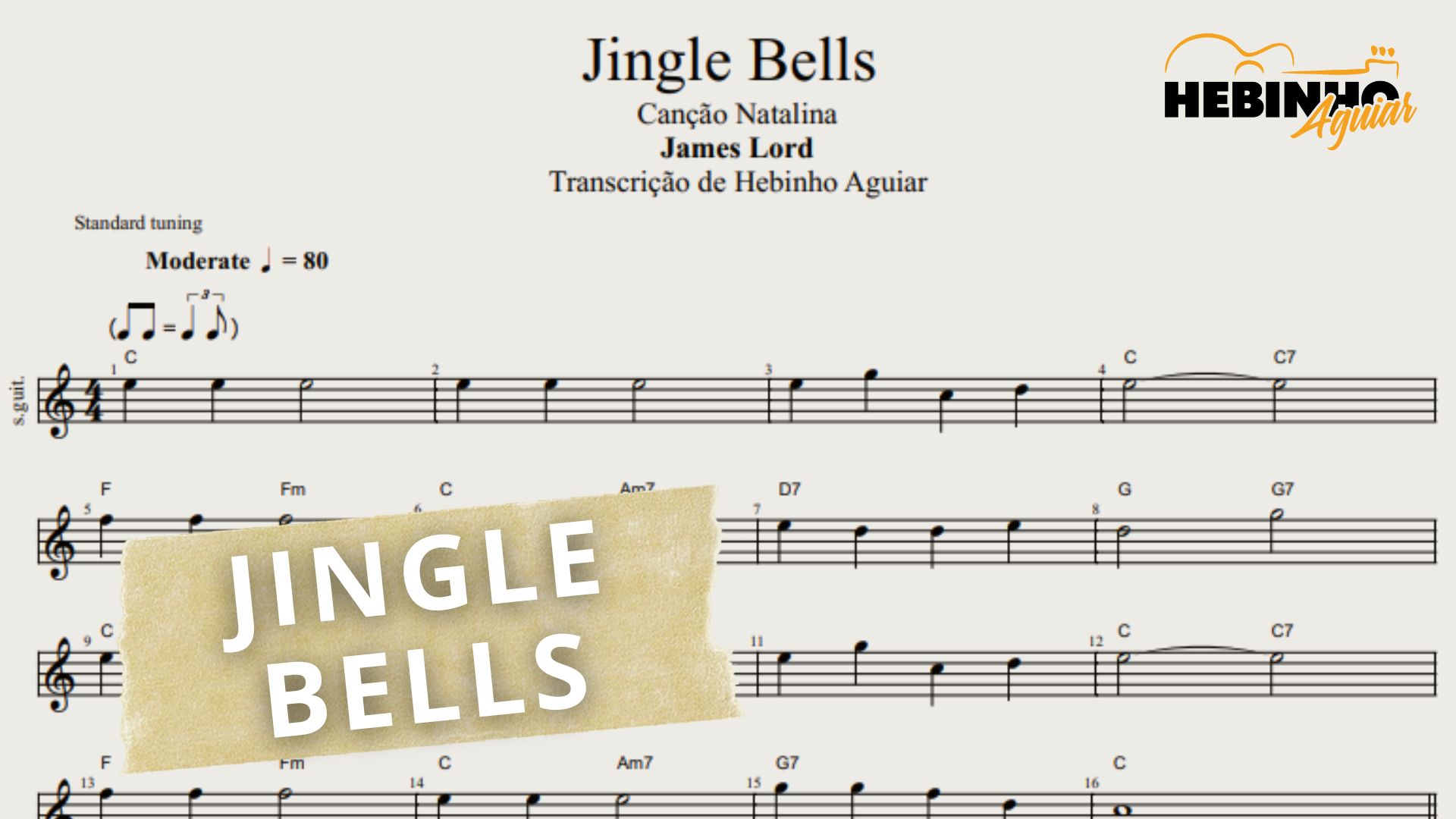 Jingle Bells - James Lord Pierpont: Transcrição da Melodia com Part...