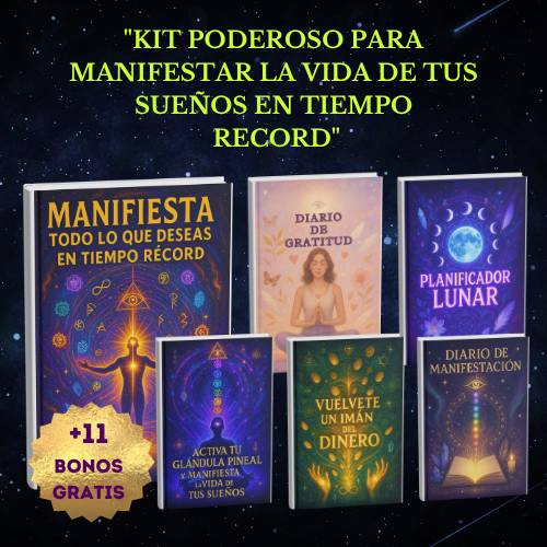 "KIT PODEROSO PARA MANIFESTAR LA VIDA DE TUS SUEÑOS EN TIEMPO RE...