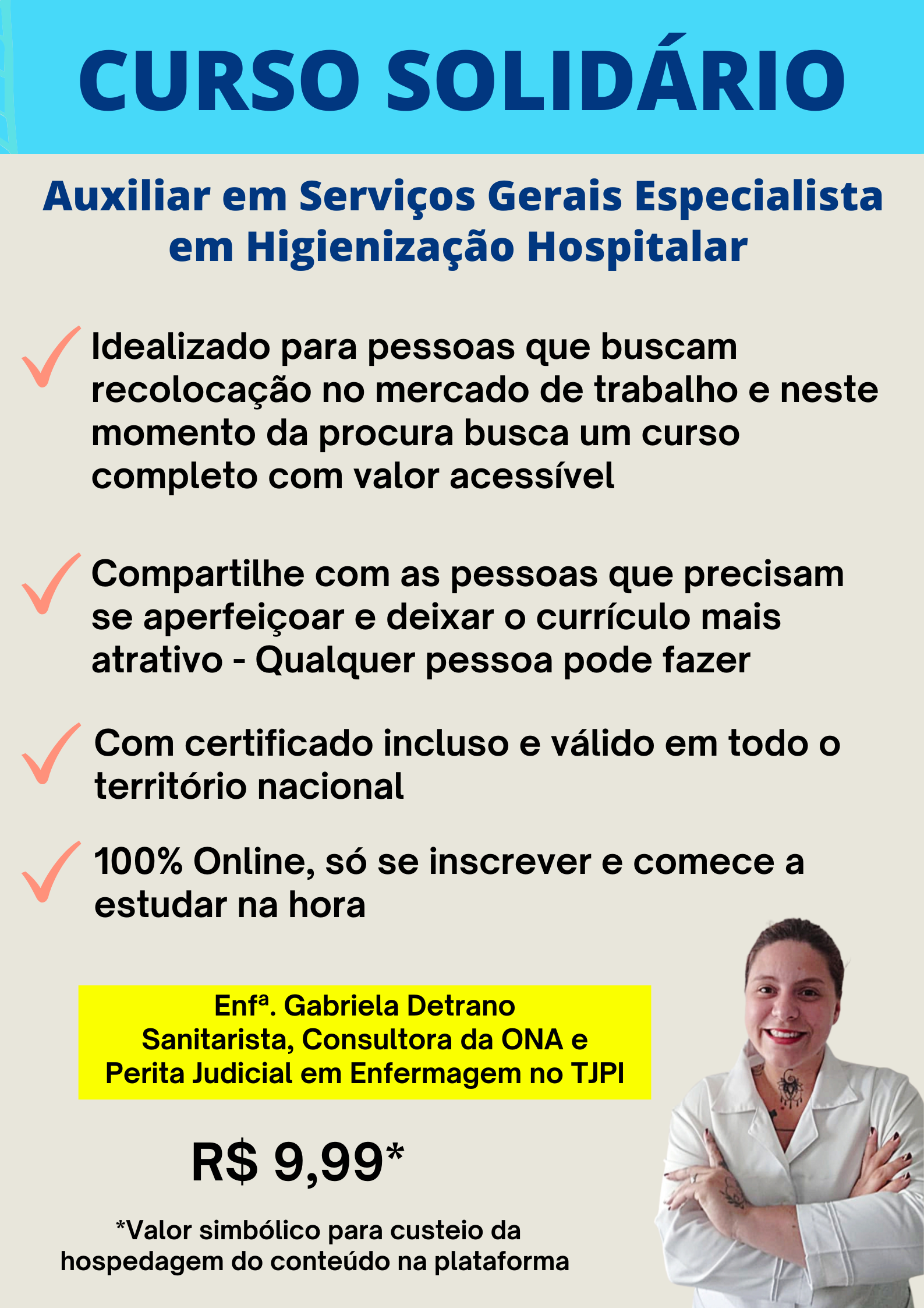Formação em Auxiliar em Serviços Gerais Especialista em Higienização Hospitalar