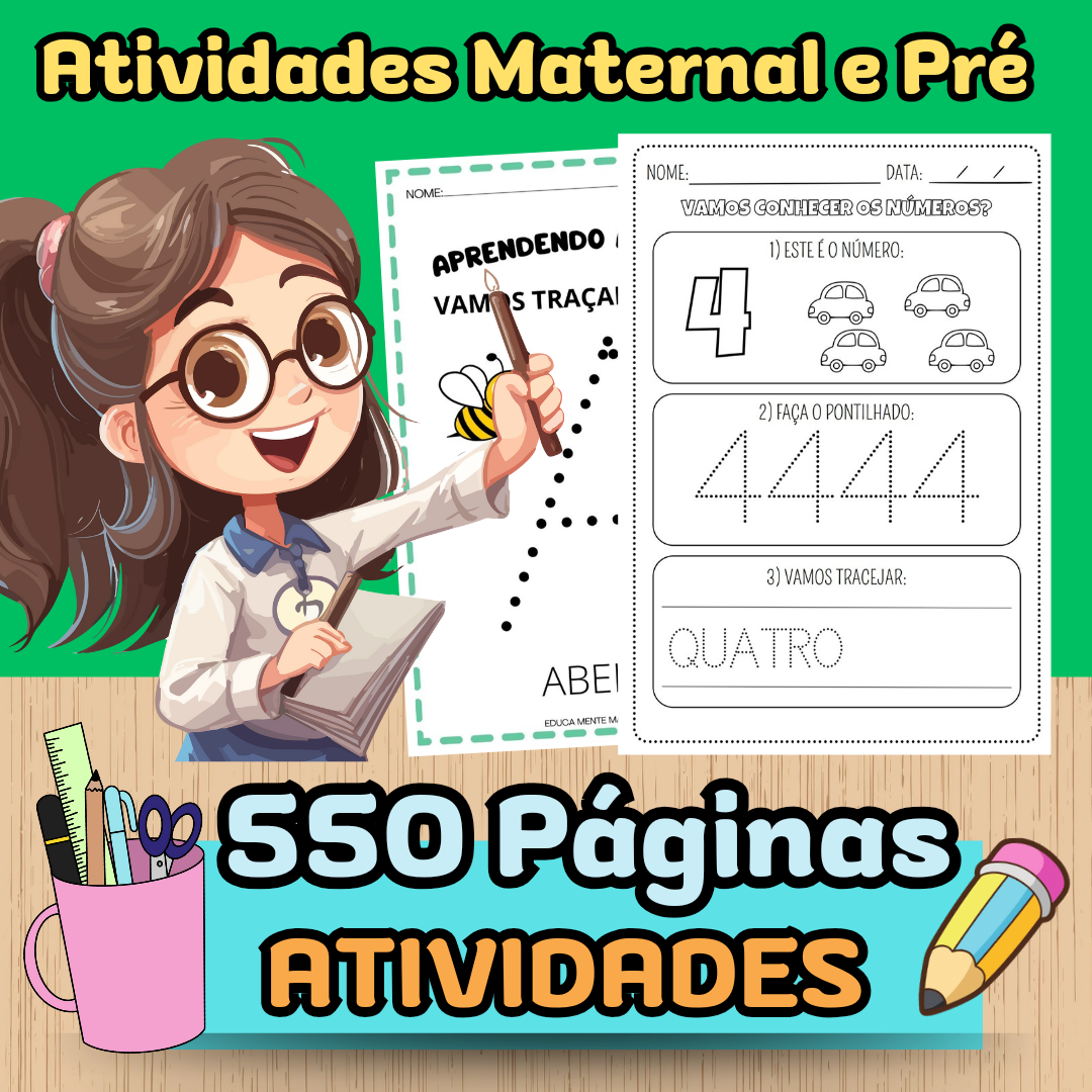 Atividades Maternal e Pré Escola - 3 á 6 anos - EDUCA MENTE MATERI...