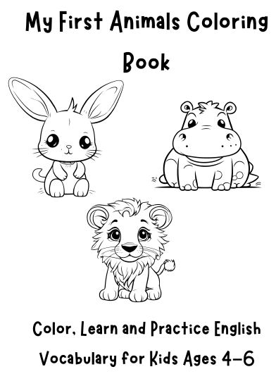 Diversión y aprendizaje: Libro para colorear animales en inglés par...