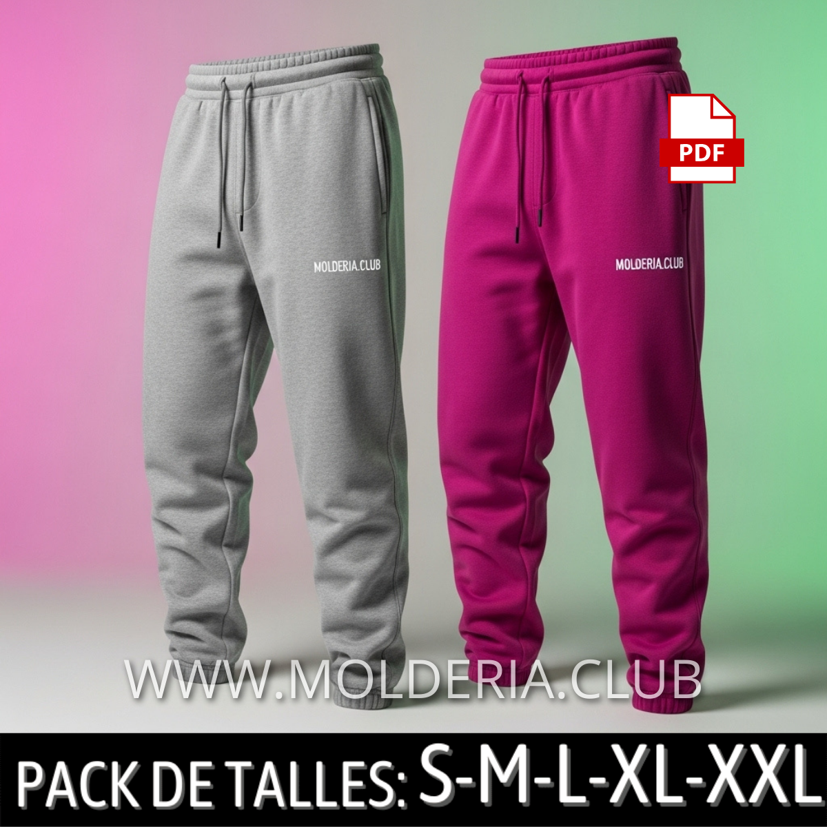 Patrón de Costura de Pantalón Jogger para Hombre - Molde de Pantalón de Jogging