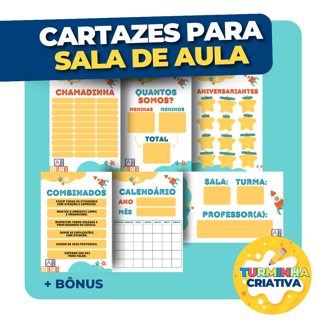 KIT CARTAZES PARA SALA DE AULA - Turminha Criativa | Hotmart