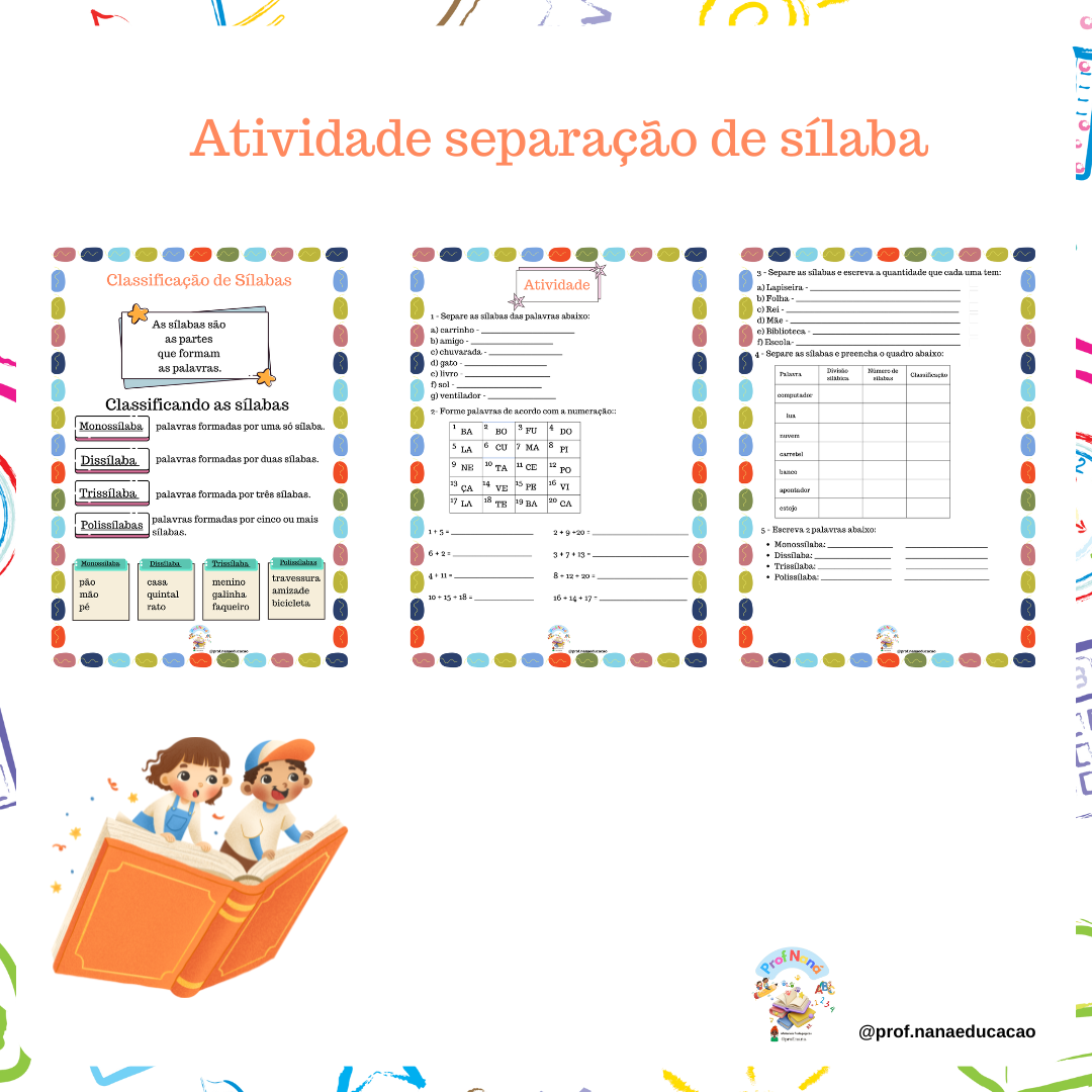 Conceito Separação de Sílabas - Professora Naná | Hotmart