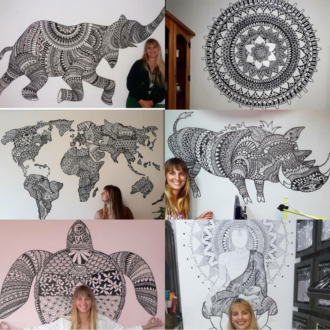 Imagem de capa para o Curso online Desenhando mandala na parede. 