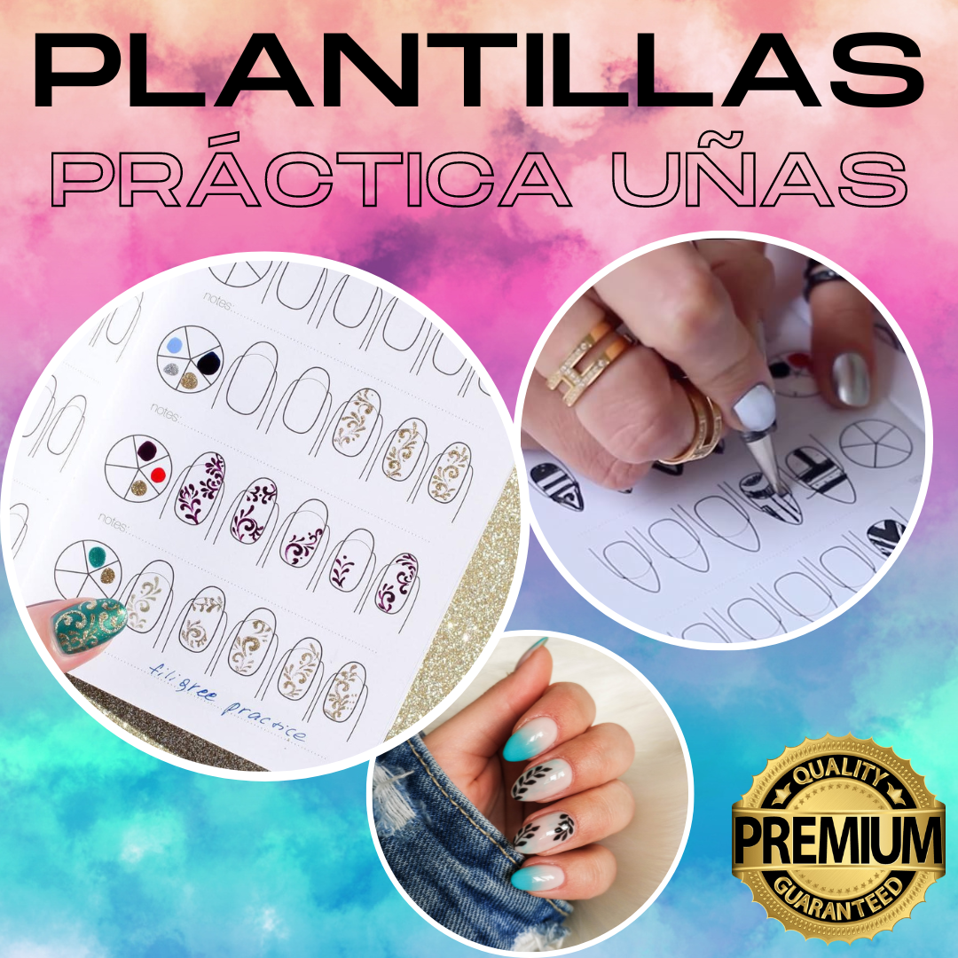 💅 Pack de Plantillas Para Practica de Uñas 💅 - Gloria Ines Grana...