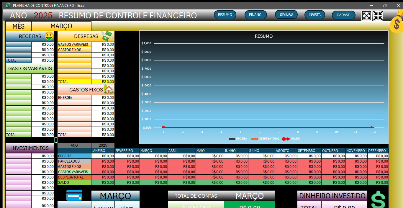 Planilha de Controle Financeiro Pessoal em Excel - JOÃO PAULO | Hot...