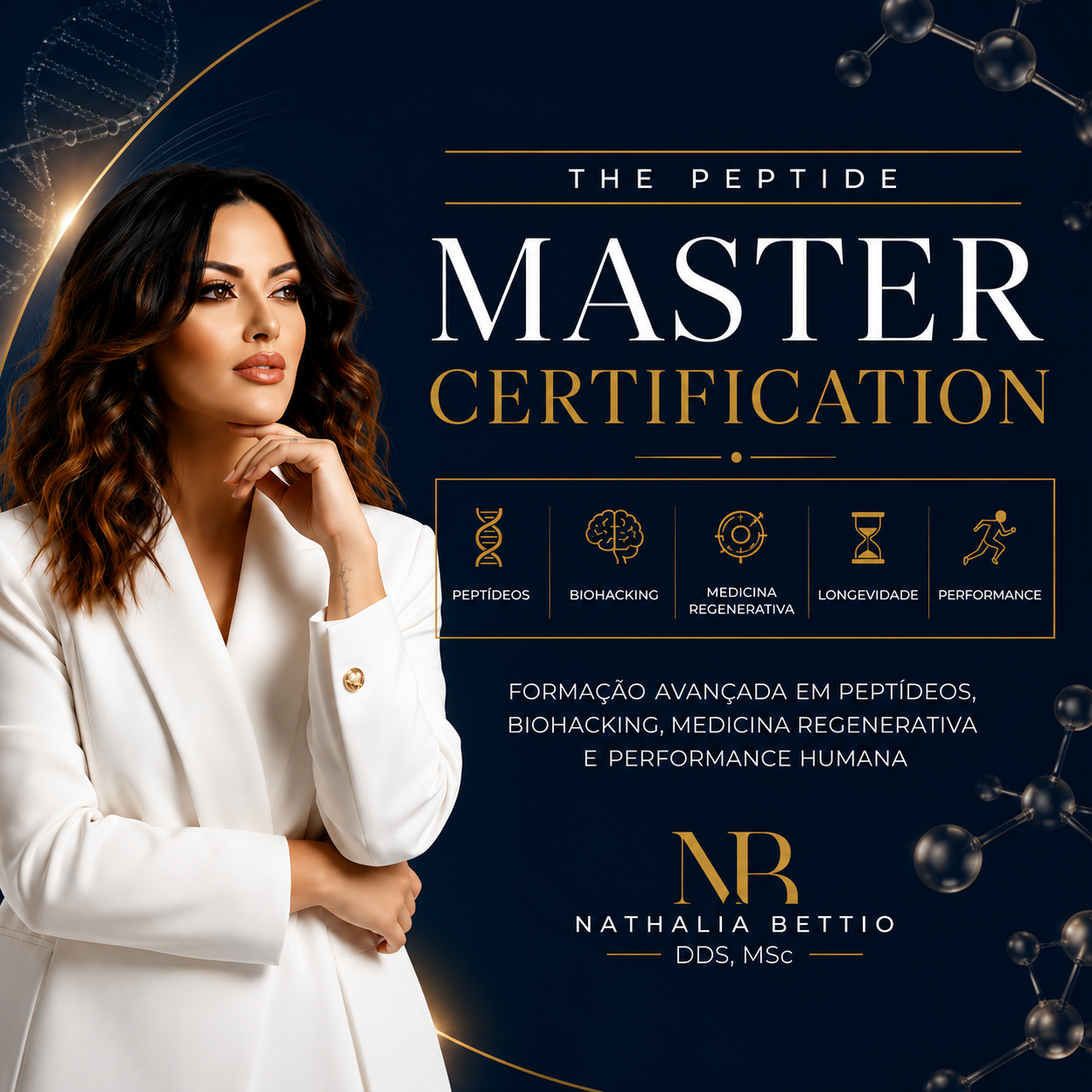 THE PEPTIDE MASTER CERTIFICATION/CERTIFICAÇÃO INTERNACIONAL EM PEPTÍDEOS - Dra Nathalia Bettio | Hotmart