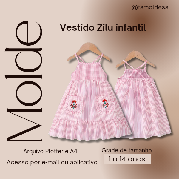 Molde vestido Zilu infantil