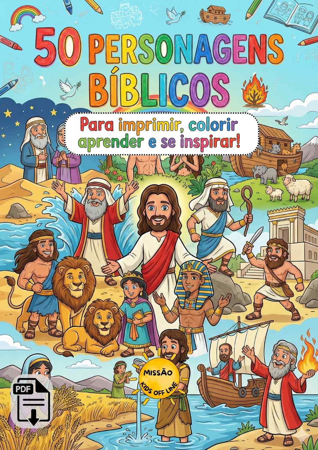 50 Personagens Bíblicos para Colorir, Aprender e se Inspirar (PDF p...
