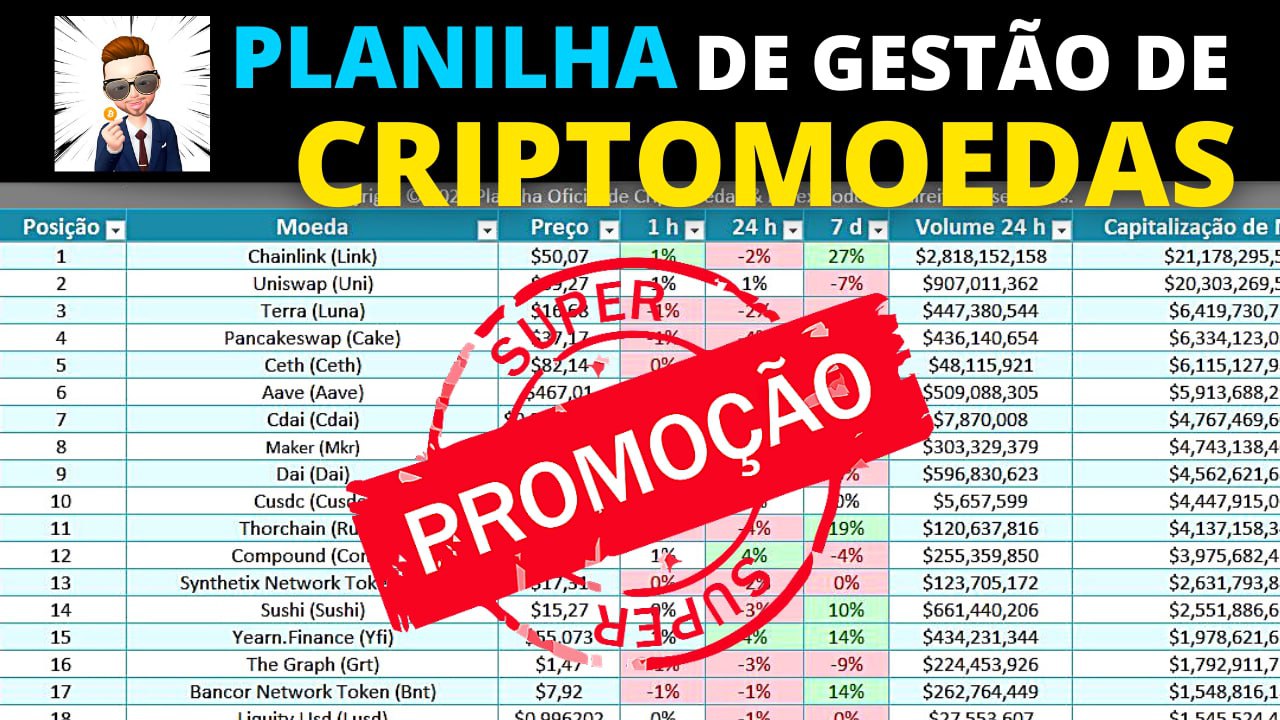 PLANILHA de Gerenciamento de Criptomoedas- Excel | Criptomoedas e F...