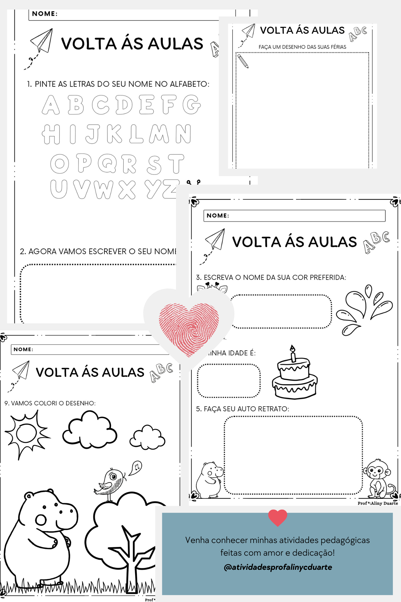ATIVIDADES VOLTA ÁS AULAS - 1 ANO ENSINO FUNDAMENTAL - Aliny Coelho...