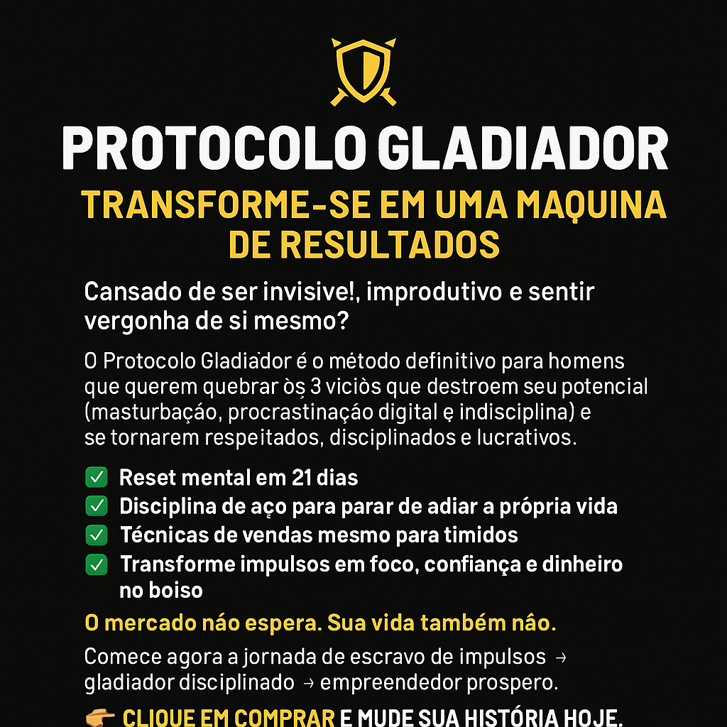 Protocolo gladiador - Matheus Henrique Monteiro dos Santos | Hotmart