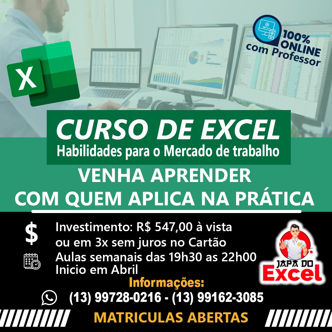 Curso Excel - Habilidades para o Mercado de Trabalho - Cleriston si...