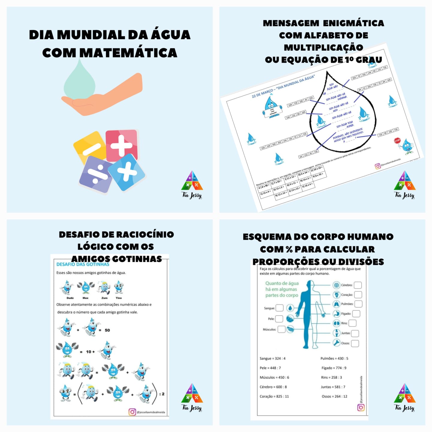Kit de Atividades Dia Mundial da Água com Matemática - Jesselia V ...