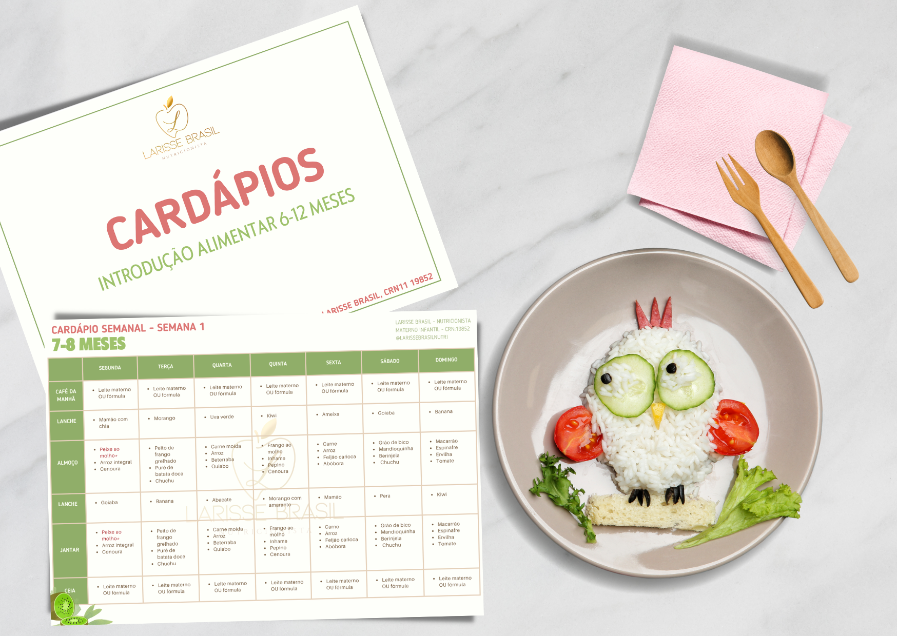 Cardápio para introdução alimentar 6-12 meses - Larisse Brasil | Ho...
