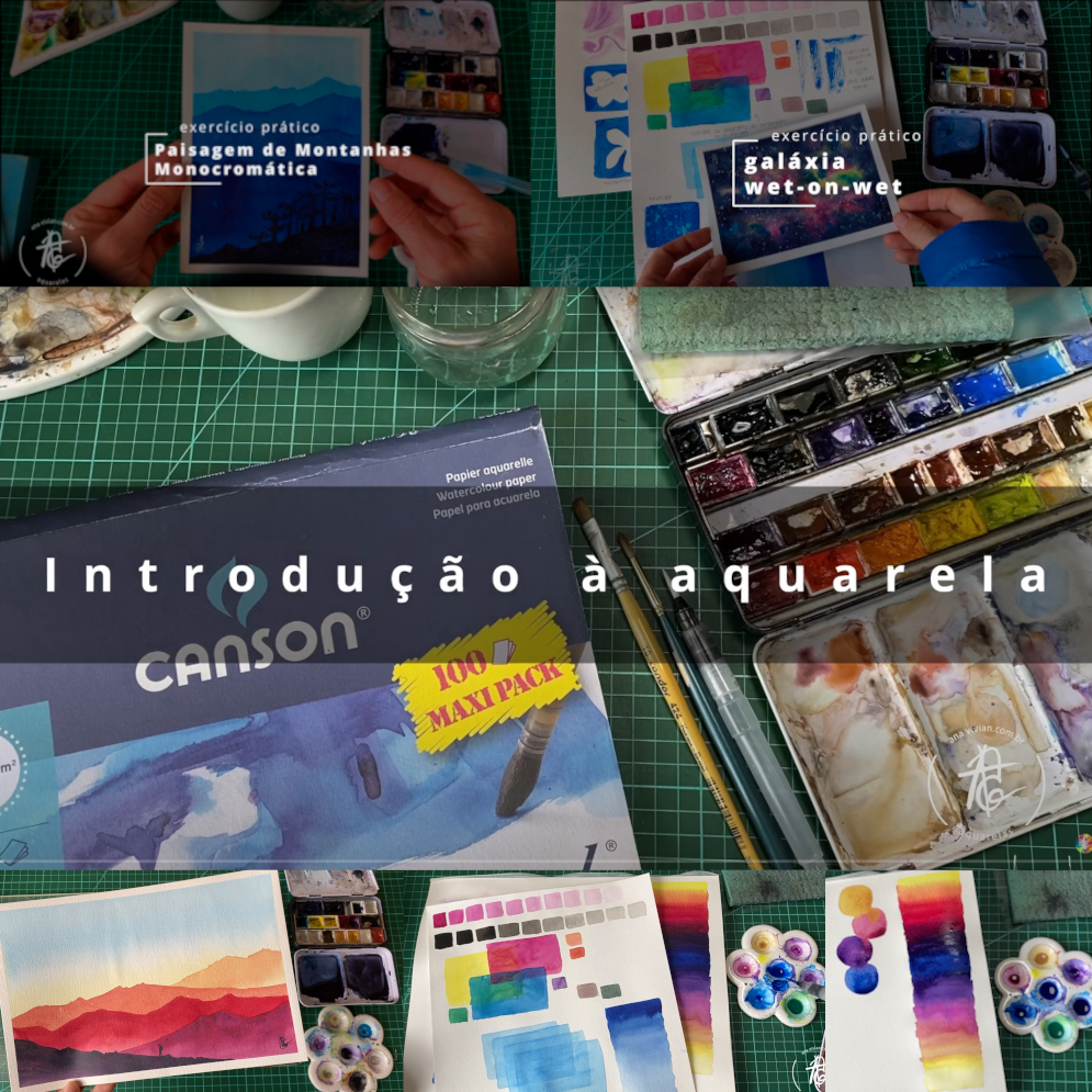 Técnicas Básicas de Aquarela para iniciantes - Ana Carolina Vivian ...