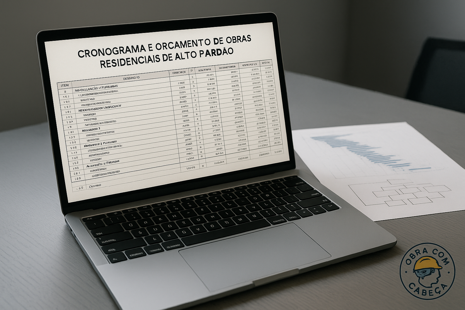 Planilha de Orçamento Casa de Alto Padrão + Planejamento 10 meses