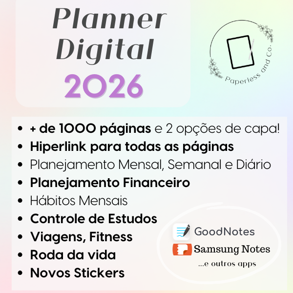PLANNER DIGITAL 2026 - Paperless and Co | Hotmart