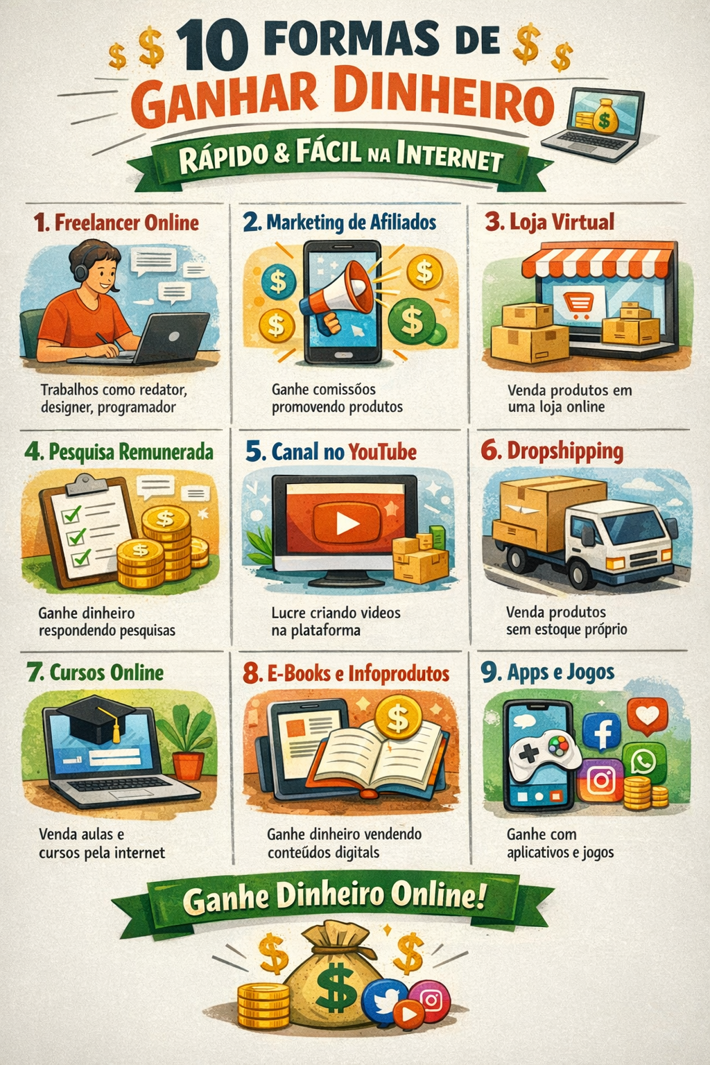 10 formas rápidas e fácil de ganhar dinheiro com a internet | Hotmart