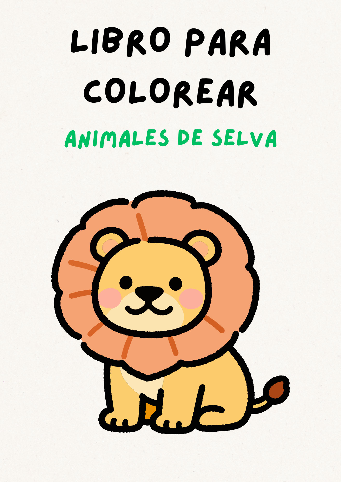 Libro para Colorear Animales de la Selva. - Iris Sareth Tejeda Roch...