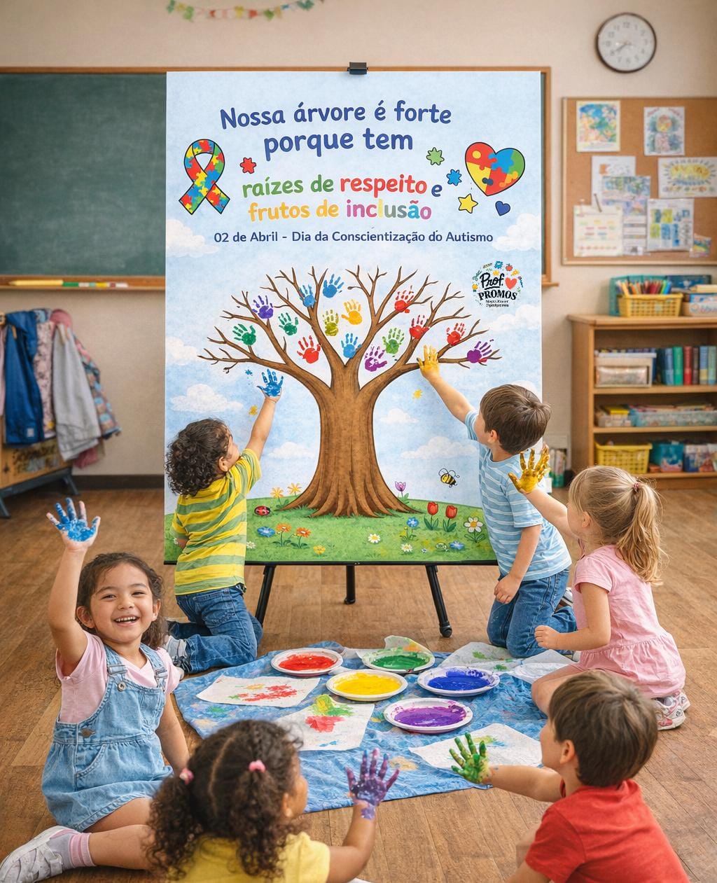 Painel interativo – Árvore da inclusão (Autismo)🌈 - Prof Promos