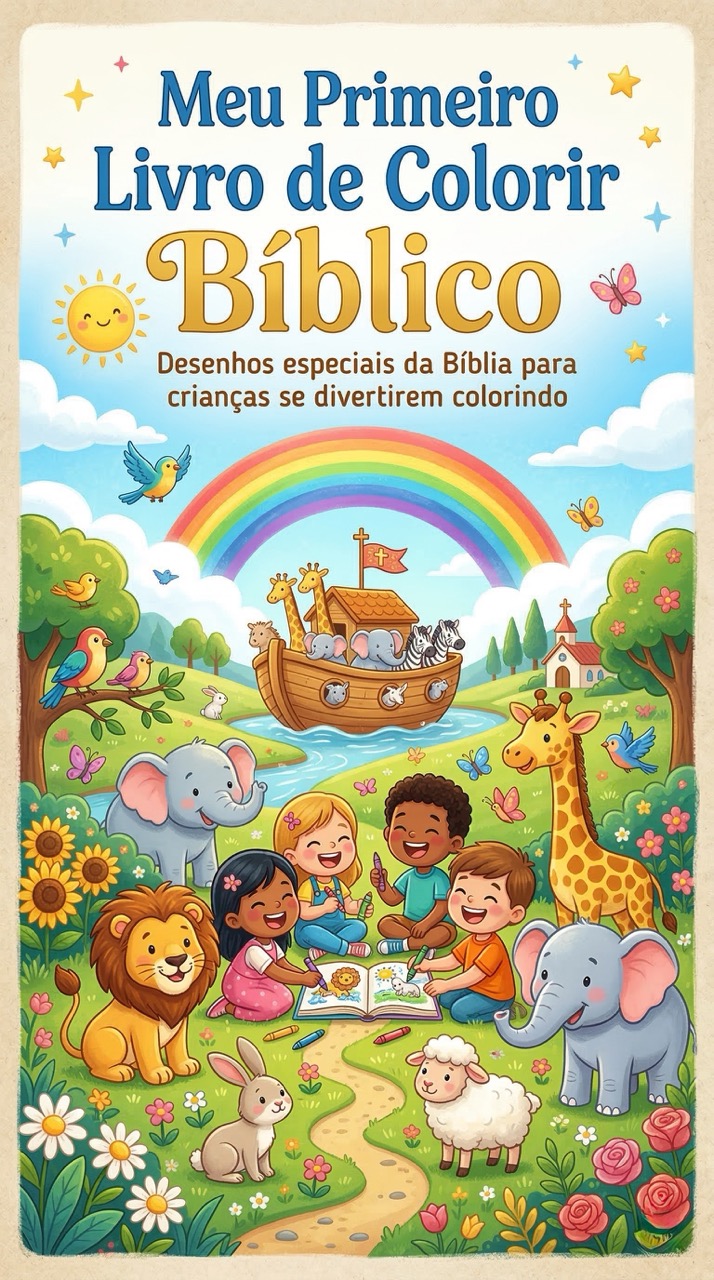 Meu Primeiro Livro de Colorir Bíblico Desenhos especiais da Bíblia ...