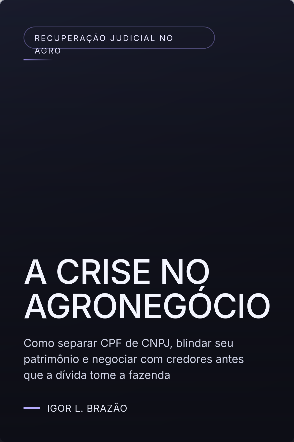 Capa do e-book A Crise no Agronegócio