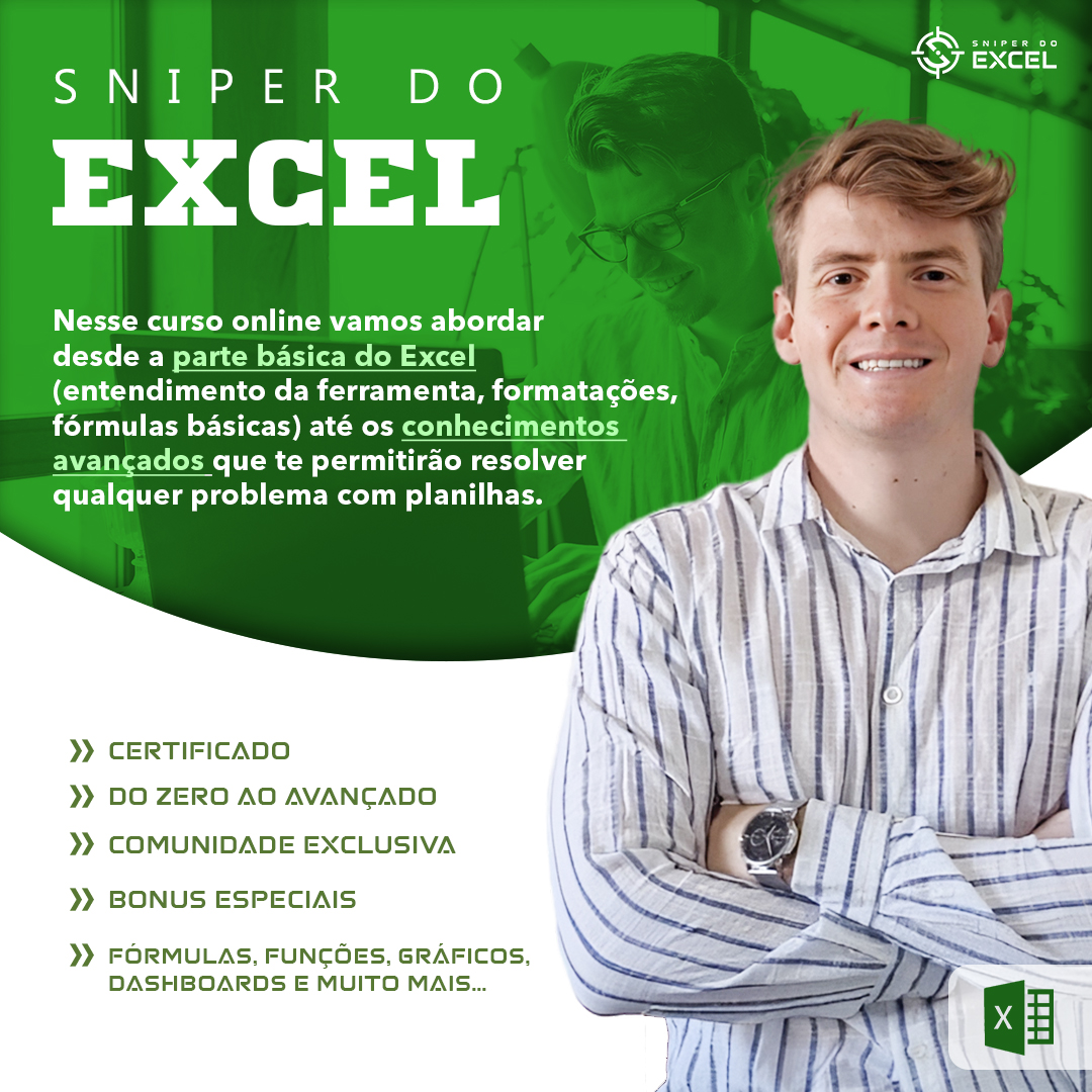 Imagem de capa para o Curso online Sniper do Excel