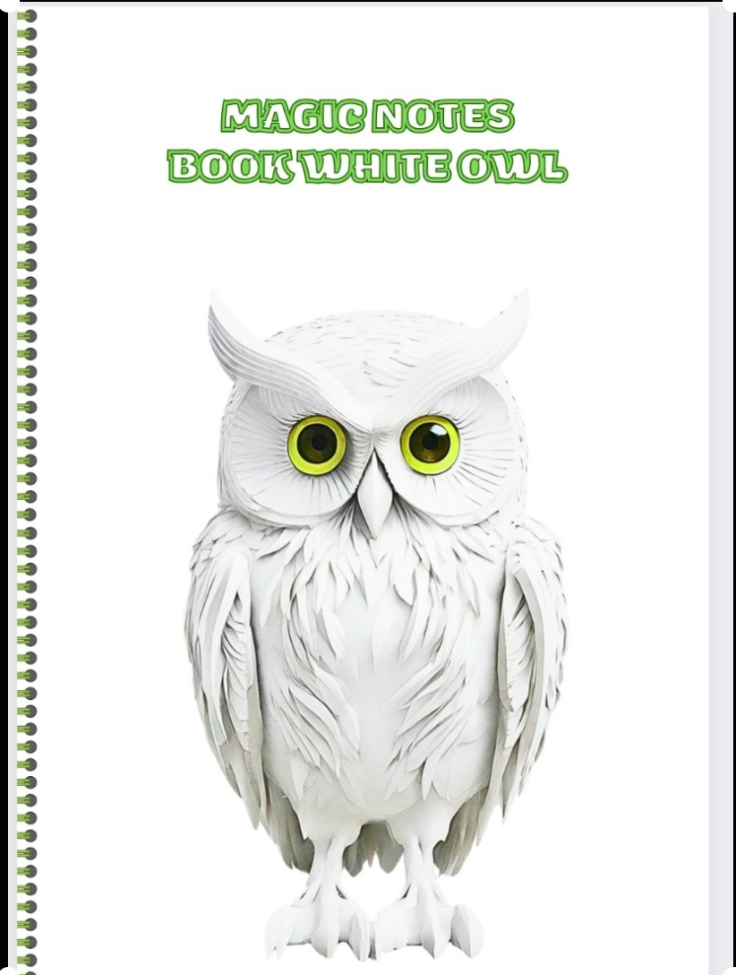MAGIC NOTES BOOK WHITE OWL IMPRIMIBLE