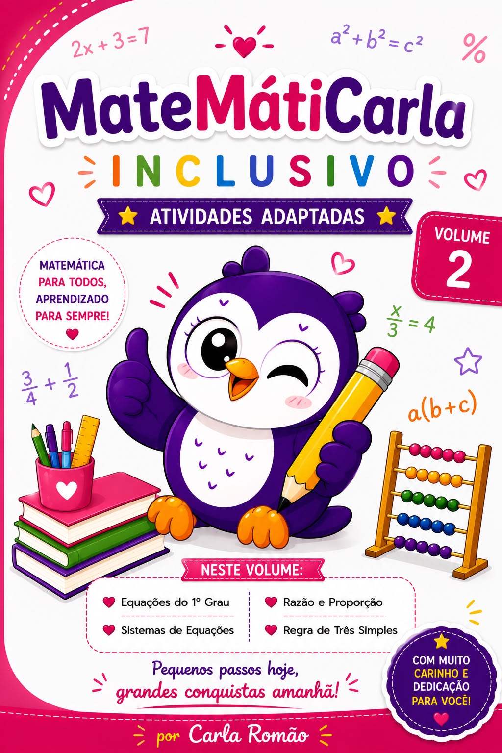 Capa do E-book MateMátiCarla Inclusivo - Volume 2
