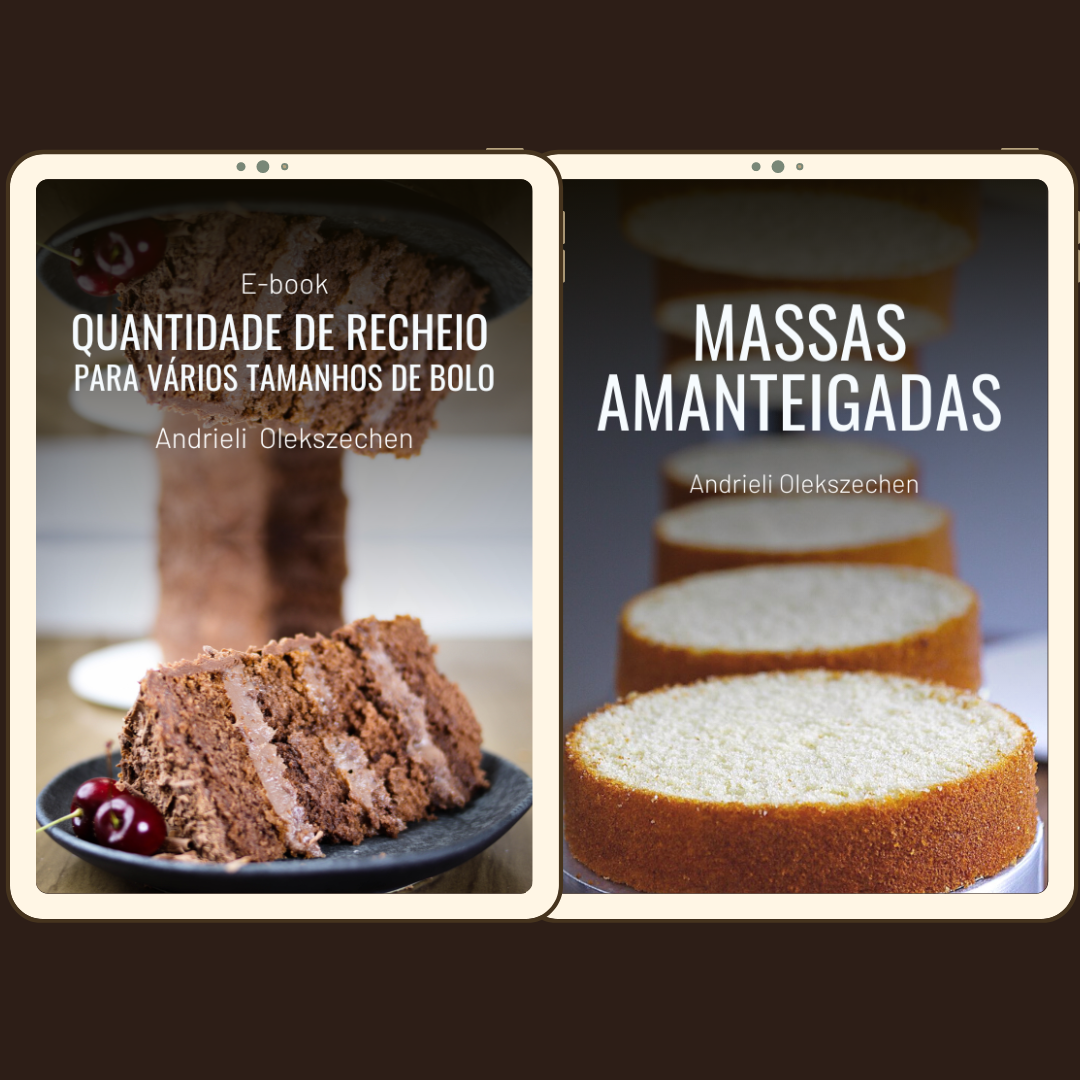 Imagem de capa para o Ebook COMBO EBOOK-S MASSAS + QUANTIDADE DE RECHEIO PARA VÁRIOS TAMANHOS DE BOLO