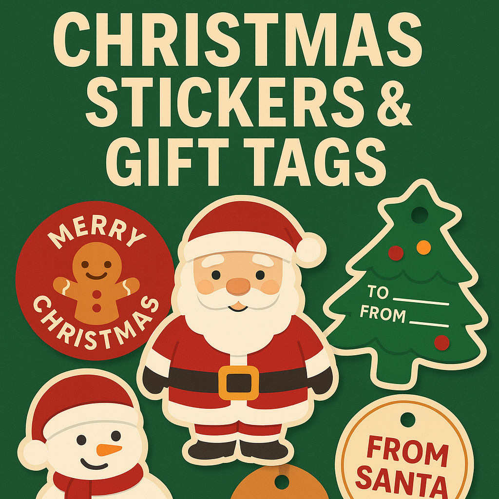 🥇 100 Christmas Stickers & Gift Tags Printable Pack - yeidy yu...
