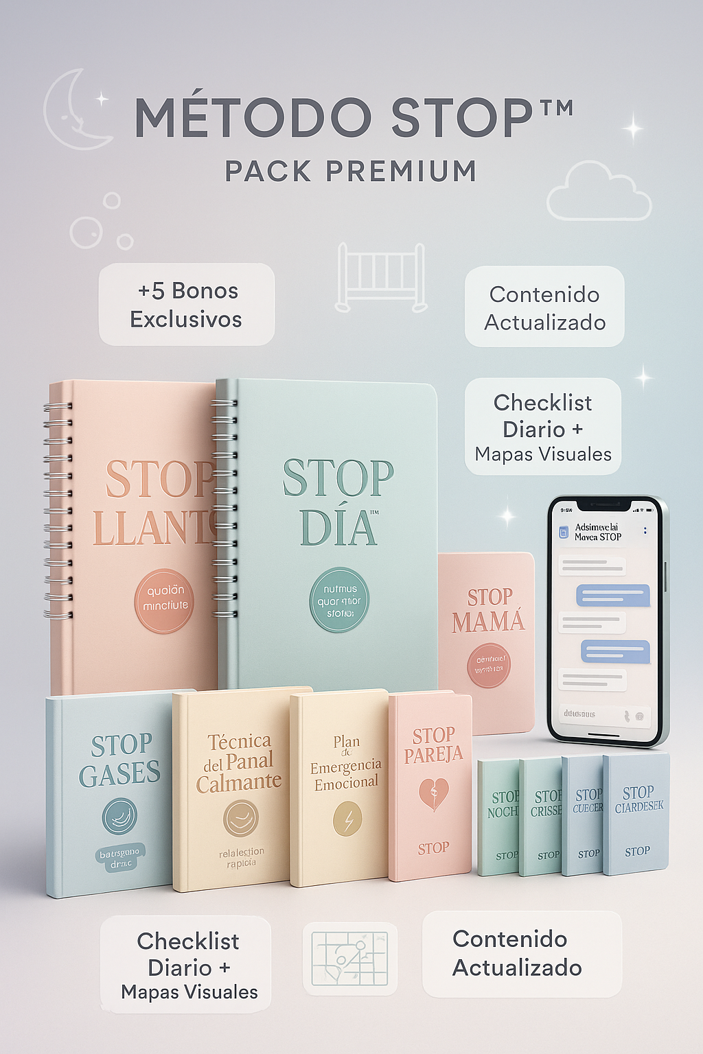 Stop Pack MÉTODO STOP™ – PACK PREMIUM: Calma el llanto de tu bebé en 5 minuto...